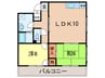 ラピ－ヌ甲東 2LDKの間取り