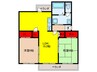 茨木市郡山A住宅A23棟（201） 2LDKの間取り