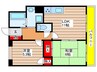コスモⅡ 2LDKの間取り