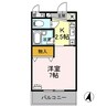 サンタウン竹鼻　B 1Kの間取り